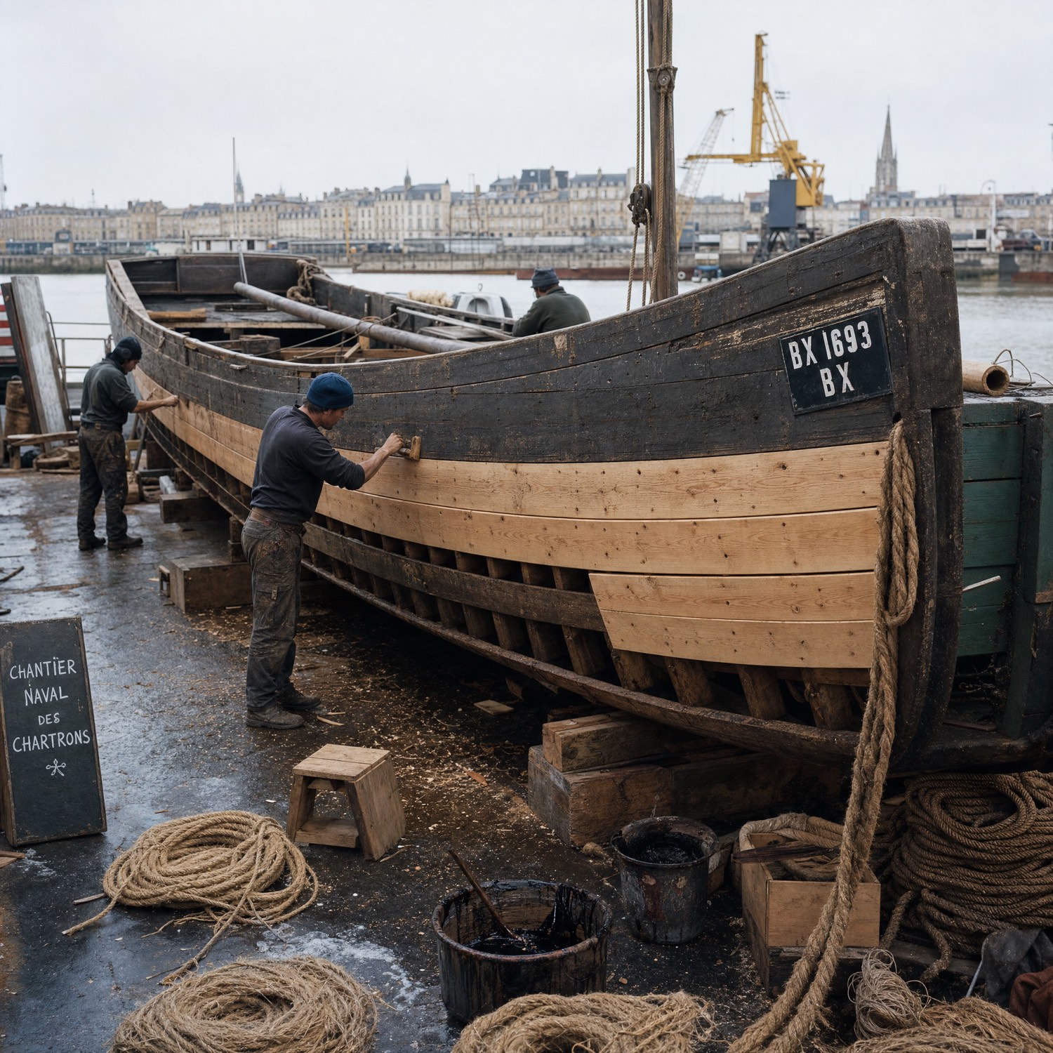 Un ancien gabarier évoque ses souvenirs de la Garonne avec une bénévole de l'association